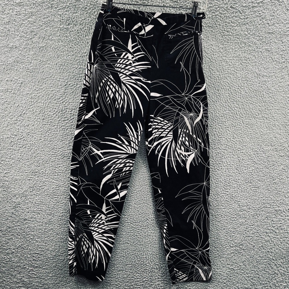 Chicos Womens Ankle Pants S‎ Tropical Palm Print Pull On Coastal Slim Resort